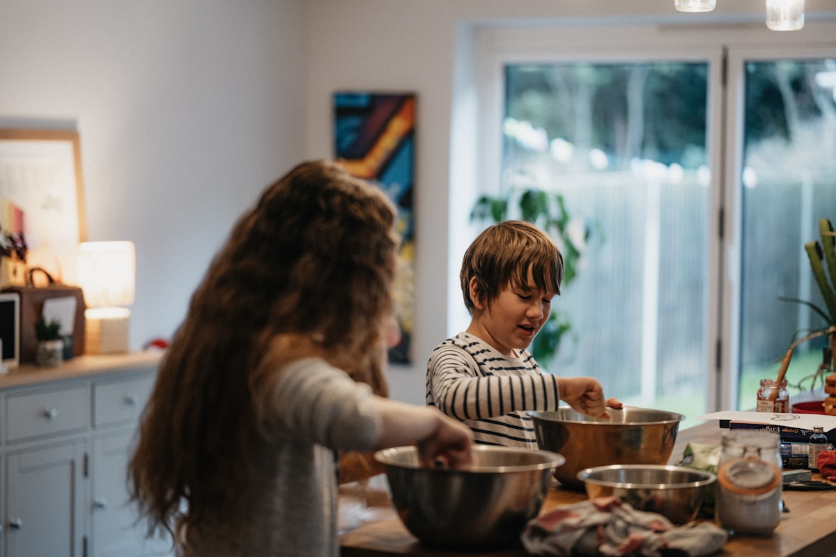 Family enjoying a healthy meal together